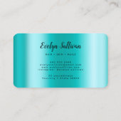 ティール(緑がかった色)アゲフェイクート真珠光沢箔ロイヤリティカード 名刺 (裏面)