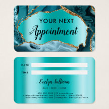 ティール（緑がかった色）アゲートアポイントメントカード