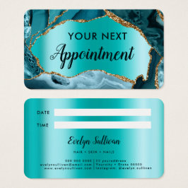 ティール(緑がかった色)アゲートアポイントメントカード