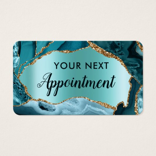 ティール（緑がかった色）アゲートアポイントメントカード (正面)