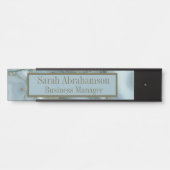 ティール（緑がかった色）アゲートマーブルジオードビジネスオフィスドアサイン サインプレート (正面)