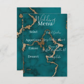 ティール(緑がかった色)アゲート大理石金ゴールドきんつぎメニューエンクロージャ エンクロージャーカード (正面/裏面)