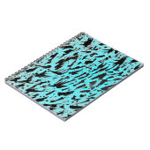 ティール（緑がかった色）アニマルプリント抽象芸術 ノートブック (左側)