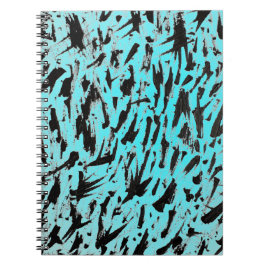 ティール（緑がかった色）アニマルプリント抽象芸術 ノートブック