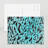 ティール(緑がかった色)アニマルプリント抽象芸術 ポストカード (正面/裏面)