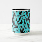 ティール（緑がかった色）アニマルプリント抽象芸術 マグカップ (中央)