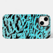 ティール(緑がかった色)アニマルプリント抽象芸術 Case-Mate iPhoneケース (裏面 (横))
