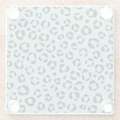 ティール（緑がかった色）アニマルプリント ガラスコースター (裏面)