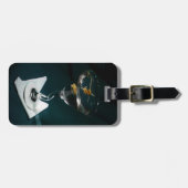 ティール（緑がかった色）アルコールカクテルマルティーニ ラゲッジタグ (正面横)