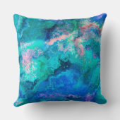 ティール（緑がかった色）アワビ絵画シェル クッション (裏面)