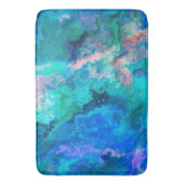 ティール（緑がかった色）アワビ絵画シェル バスマット (正面縦)