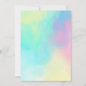 ティール（緑がかった色）アンダーザシーマーメイドテール誕生日招待状 招待状 (裏面)