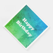 ティール（緑がかった色）アンドグリーン誕生日イベントナプキンス (コーナー)