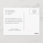 ティール(緑がかった色)アンドコーラルサマービーチ結婚式はがき ポストカード (裏面)