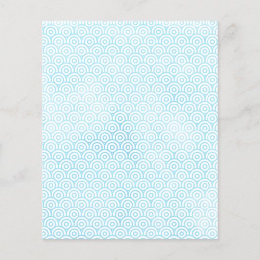 ティール(緑がかった色)アンドコーラルサマービーチ結婚式招待状 チラシ (裏面)