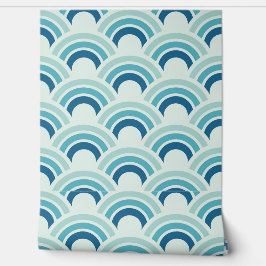 ティール（緑がかった色）アーチ波デザイン 壁紙