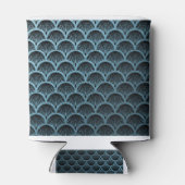 ティール（緑がかった色）アートデコファンパターン，ティール（緑がかった色），アートデコ，メタル，f 缶クーラー (裏面)