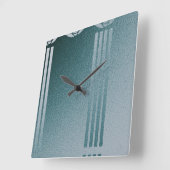 ティール(緑がかった色)アールヌーボー,チャールズ・マッキントッシュ,バラデザインr スクエア壁時計 (傾斜)