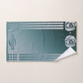 ティール(緑がかった色)アールヌーボー,チャールズ・マッキントッシュ,バラデザインr ハンドタオル (ハンドタオル)