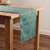ティール(緑がかった色),アールヌーボー,ヴィンテージ,フローラ,パターン,ティール(緑がかった色) ロングテーブルランナー (インサイチュ)