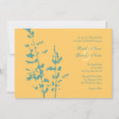 ティール（緑がかった色）&イエローカントリーフローラ結婚式招待状 招待状 (正面)