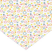 ティール(緑がかった色)イエローピンクオレンジ丸のドット ショートテーブルランナー (コーナー)