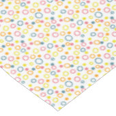 ティール（緑がかった色）イエローピンクオレンジ丸のドット テーブルクロス (アングル)