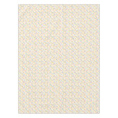 ティール（緑がかった色）イエローピンクオレンジ丸のドット テーブルクロス (正面)