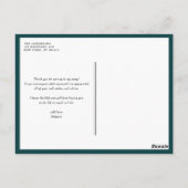 ティール（緑がかった色）&イエロー紙吹雪ドットモダンサンキュー ポストカード (裏面)