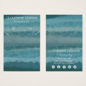 ティール(緑がかった色)イヤリングネックレスジュエリーディスプレイカードアイコン (正面&裏面)