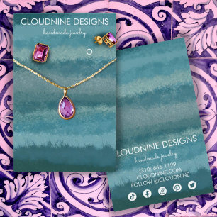 ティール(緑がかった色)イヤリングネックレスジュエリーディスプレイカードアイコン