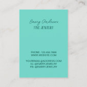 ティール(緑がかった色)イヤリングホルダーデザイナージュエリー表示 名刺 (裏面)