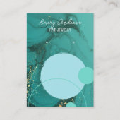 ティール(緑がかった色)イヤリングホルダーデザイナージュエリー表示 名刺 (正面)