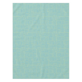 ティール（緑がかった色）インキローラストライプのテーブルクロス テーブルクロス