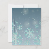 ティール（緑がかった色）ウィンタークリスマス企業のパーティの招待状 (裏面)