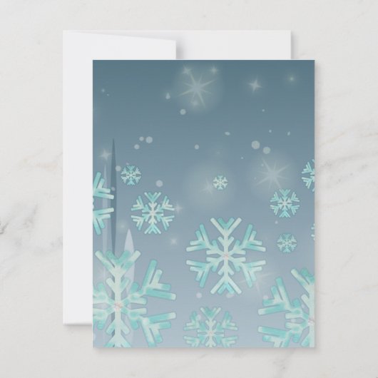 ティール（緑がかった色）ウィンタークリスマス企業のパーティの招待状 (裏面)