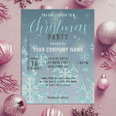 ティール（緑がかった色）ウィンタークリスマス企業のパーティの招待状