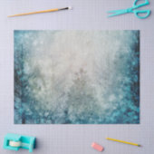 ティール（緑がかった色）ウィンターパインツリーフォレストデクページ 薄葉紙 (クラフト)