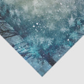 ティール（緑がかった色）ウィンターパインツリーフォレストデクページ 薄葉紙 (詳細)