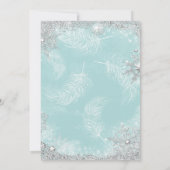 ティール（緑がかった色）ウィンターワンダーランドクリスマスホリデーパーティー 招待状 (裏面)