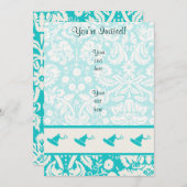 ティール（緑がかった色）ウェイクボーダー 招待状 (正面/裏面)