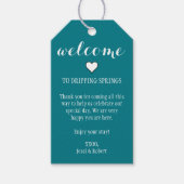 ティール（緑がかった色）ウェルカムギフトラベル ギフトタグ (正面)