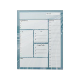 ティール（緑がかった色）ウェーブ毎日プランナースケジュール ノートパッド