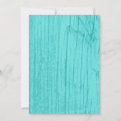 ティール(緑がかった色)ウエスタンバーンウッドブライダルシャワー招待状 招待状 (裏面)