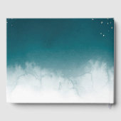 ティール（緑がかった色）ウォーターカラーゴールデン（ばちゃばちゃ）跳ねるキンセアニラパーティー ゲストブック (裏面)