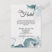 ティール(緑がかった色)ウォーターカラースケッチ結婚ズアコモデーション エンクロージャーカード (正面)