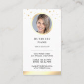 ティール(緑がかった色)ウォーターカラースターズケーキペストリーシェフベーカリー 名刺 (裏面)