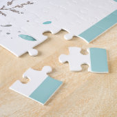 ティール（緑がかった色）ウオーターカラードリームキャッチャー ジグソーパズル (側面)