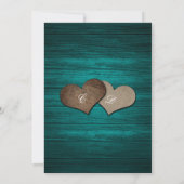 ティール(緑がかった色)ウッドひまわり結婚の写真 セーブザデート (裏面)