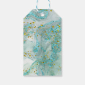 ティール（緑がかった色）ウミガメデザイン ギフトタグ (裏面)